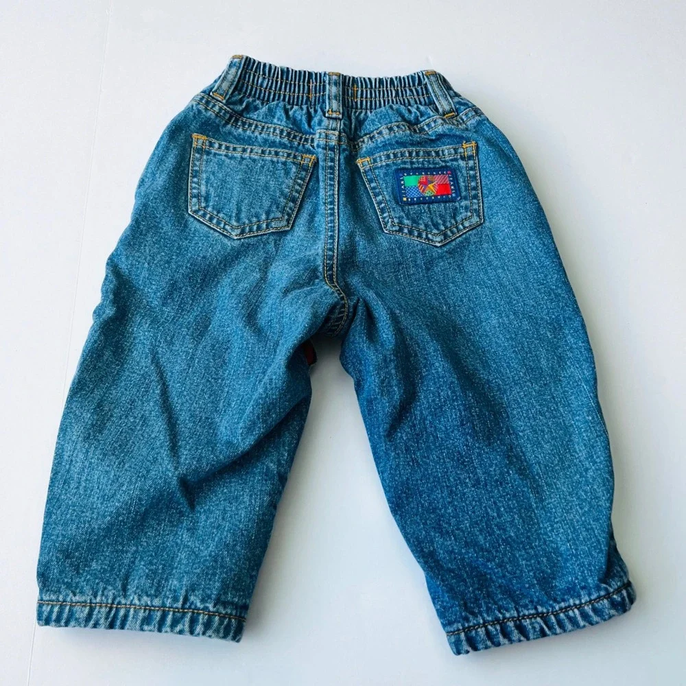 Vintage Gymboree Fleece Lined Baby Pants Infant Cotton Snap Leg Warm Winter